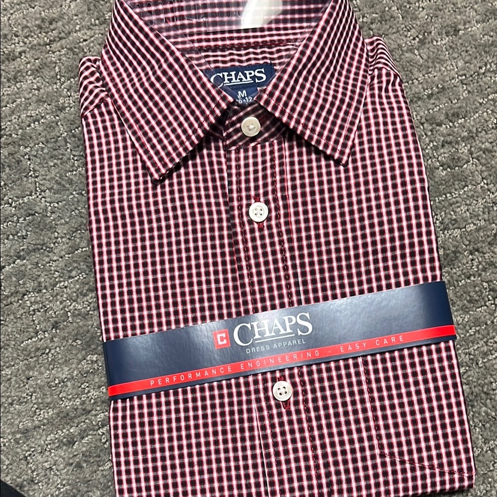 NWT Boys Plaid Dress Shirt- Chaps